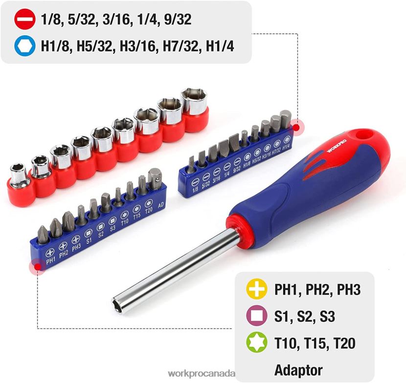Helpful WORKPRO 100 Pcs Kitchen Drawer Household Hand Tool Set with Easy Carrying Pouch Tool ZNRDXV304