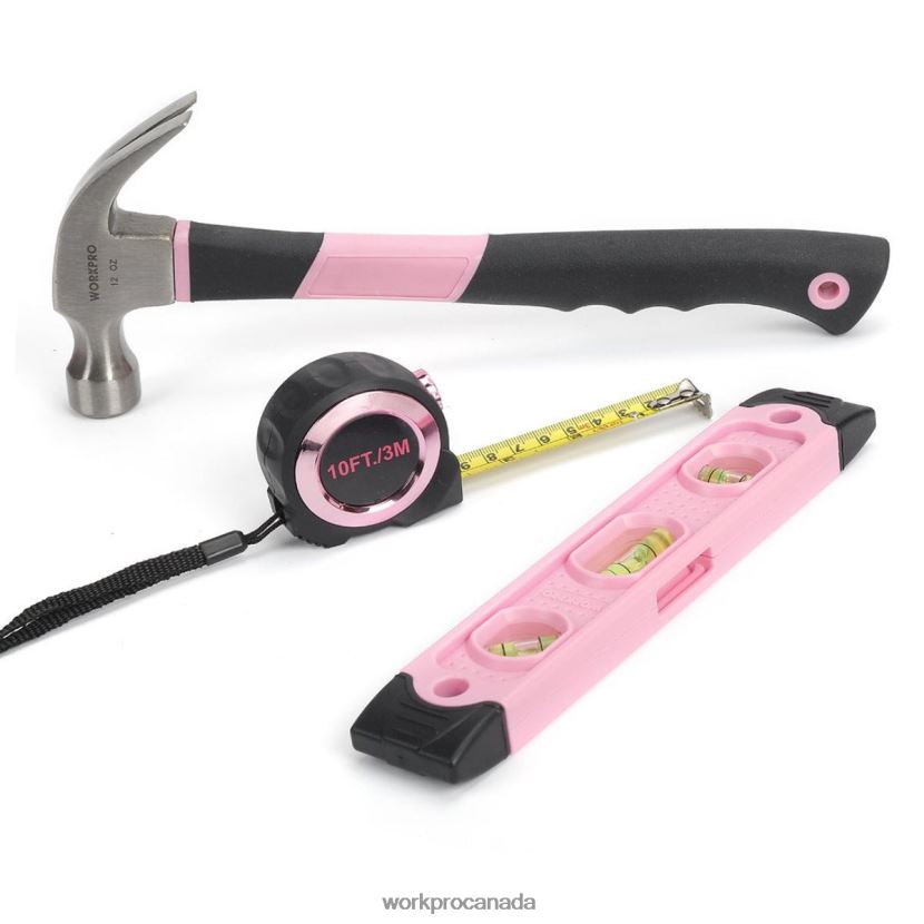 Helpful WORKPRO 106 Pcs Lady's Home Repairing Tool Set with Wide Mouth Open Storage Bag Tool ZNRDXV245