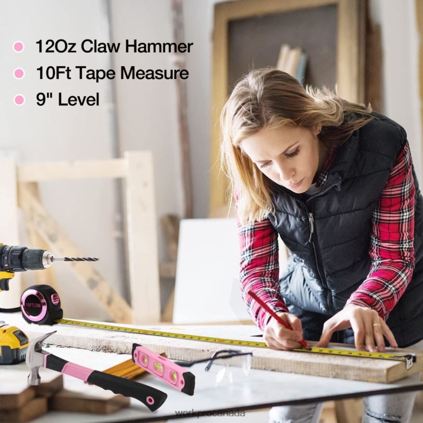 Helpful WORKPRO 106 Pcs Lady's Home Repairing Tool Set with Wide Mouth Open Storage Bag Tool ZNRDXV245