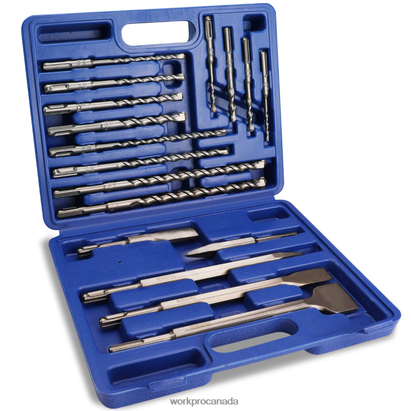 Helpful WORKPRO 17 Pcs SDS-Plus Rotary Hammer Drill Bits and Chisel Set Tool ZNRDXV199