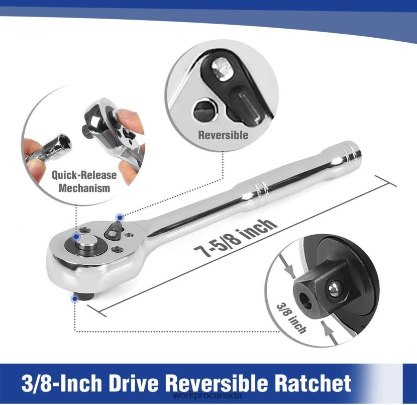 Helpful WORKPRO 39 Pcs Drive Socket Wrench Mechanics Tool Set with Tool Box Metric and SAE Tool ZNRDXV310