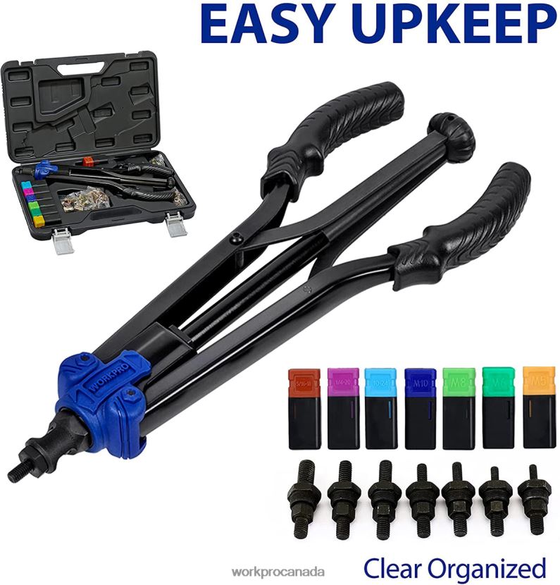 Helpful WORKPRO Rivet Nut Tool 70pcs Rivet Nuts and Carry Case Threaded Hand Nutsert Tool Kit Tool ZNRDXV309