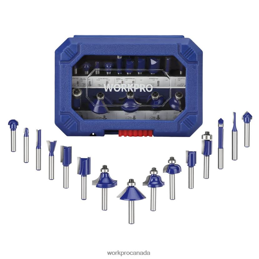 Morden WORKPRO 15 Pcs Router Bits Set, 1/4-Inch Shank Tungsten Carbide Router Bits Tool ZNRDXV130