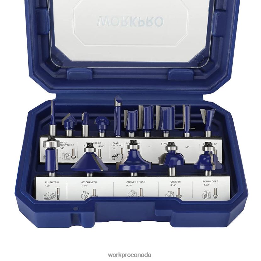 Morden WORKPRO 15 Pcs Router Bits Set, 1/4-Inch Shank Tungsten Carbide Router Bits Tool ZNRDXV130