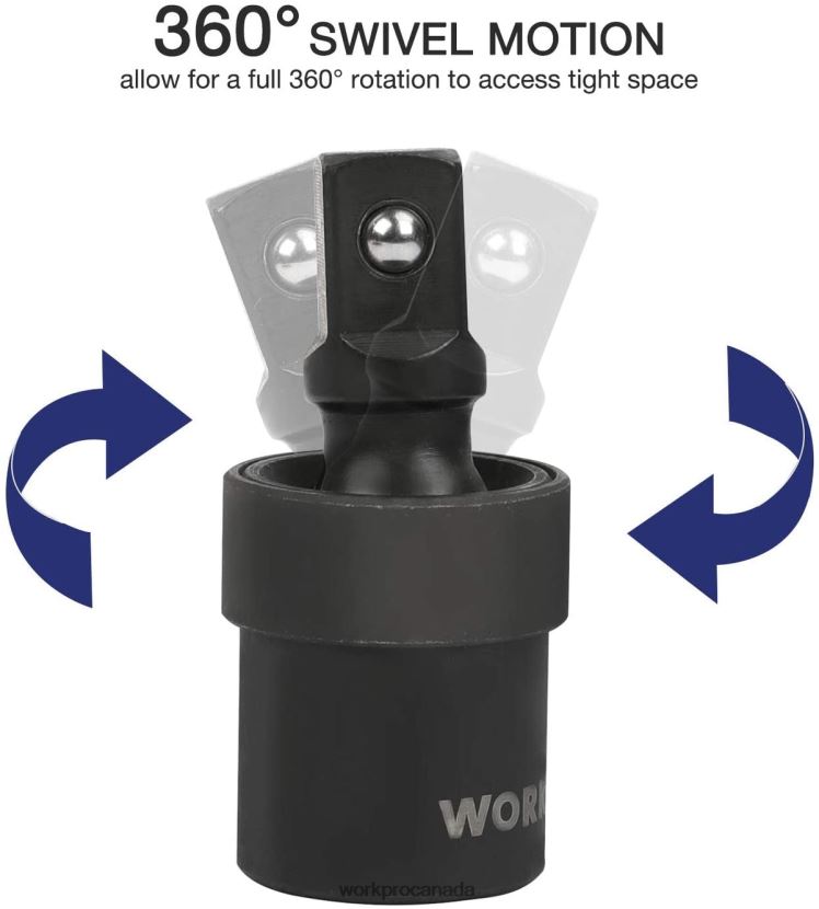 Morden WORKPRO 55 Pcs Drive Impact Socket Set with Extension Bars, Premium Cr-V Steel, SAE and Metric Sockets with Enhanced Storage Case Tool ZNRDXV307