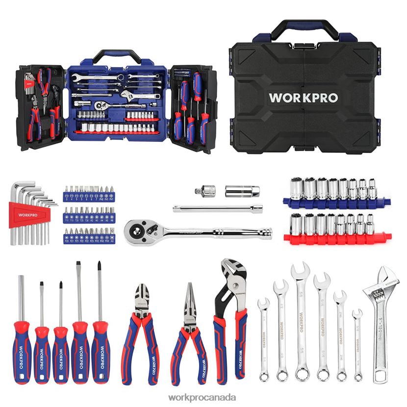 Morden WORKPRO 87 PcsMechanics Tool Set, Hand Tools Kit with Storage Tool Box Tool ZNRDXV305