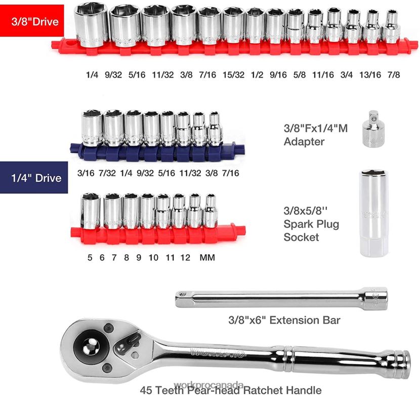 Morden WORKPRO 87 PcsMechanics Tool Set, Hand Tools Kit with Storage Tool Box Tool ZNRDXV305