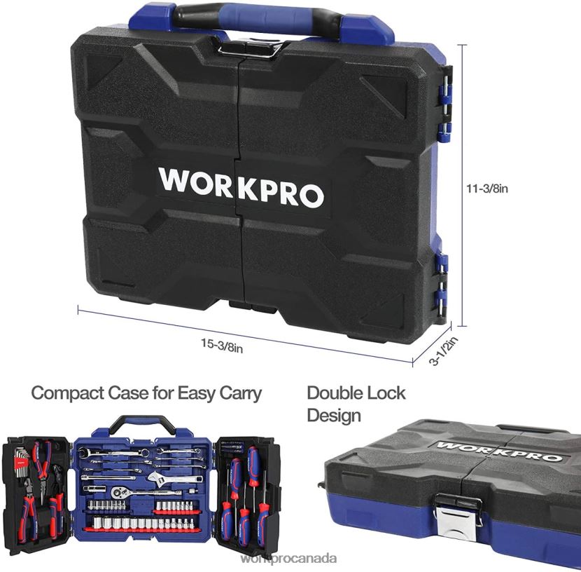Morden WORKPRO 87 PcsMechanics Tool Set, Hand Tools Kit with Storage Tool Box Tool ZNRDXV305