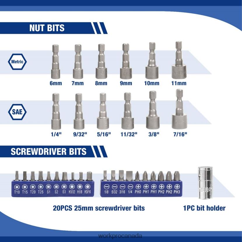 Morden WORKPRO Socket Set, 70 Pcs Drive Socket Set with Quick-Release Ratchet, Metric and SAE Tool ZNRDXV308