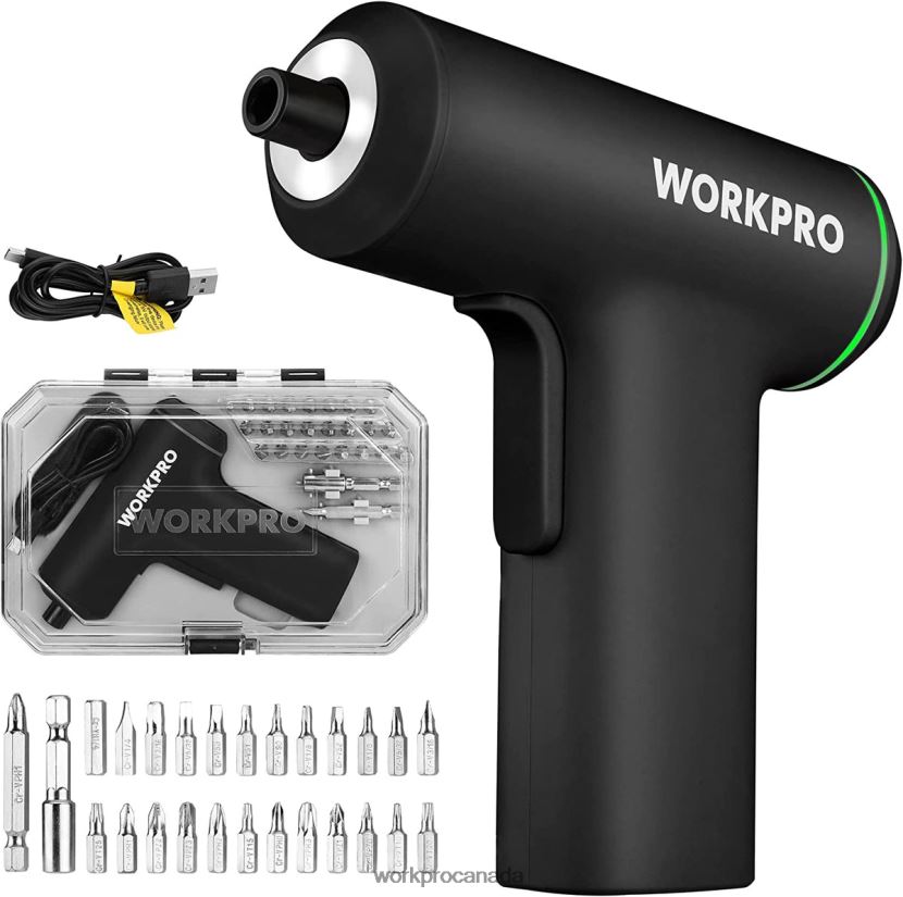 Pink/Black WORKPRO Electric Cordless 4V USB Rechargeable Lithium-ion Battery Screwdriver Set Tool ZNRDXV234