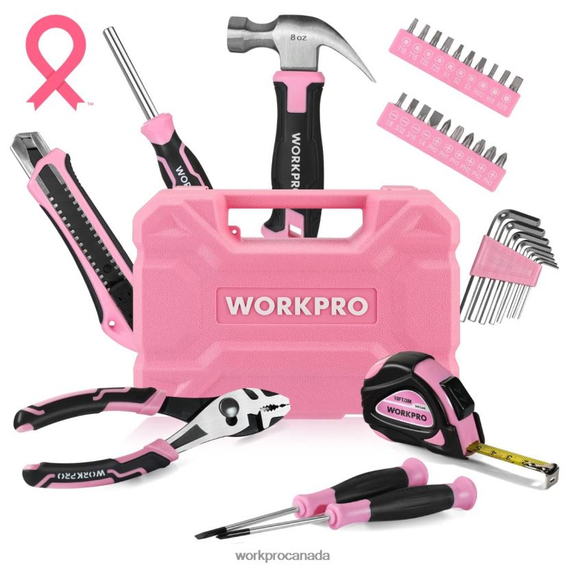 Pink/Blue WORKPRO 35 Pcs Household Tools Set with Storage Toolbox Tool ZNRDXV246