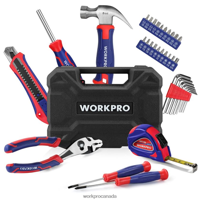 Pink/Blue WORKPRO 35 Pcs Household Tools Set with Storage Toolbox Tool ZNRDXV246