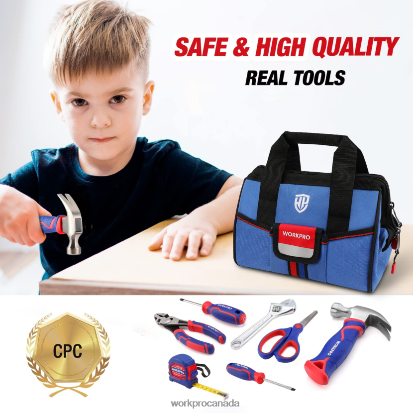 Pink/Blue WORKPRO 9 Pcs Kids Junior Tool Set with Tool Bag Tool ZNRDXV253