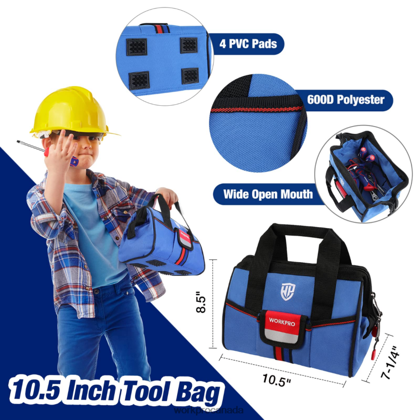 Pink/Blue WORKPRO 9 Pcs Kids Junior Tool Set with Tool Bag Tool ZNRDXV253