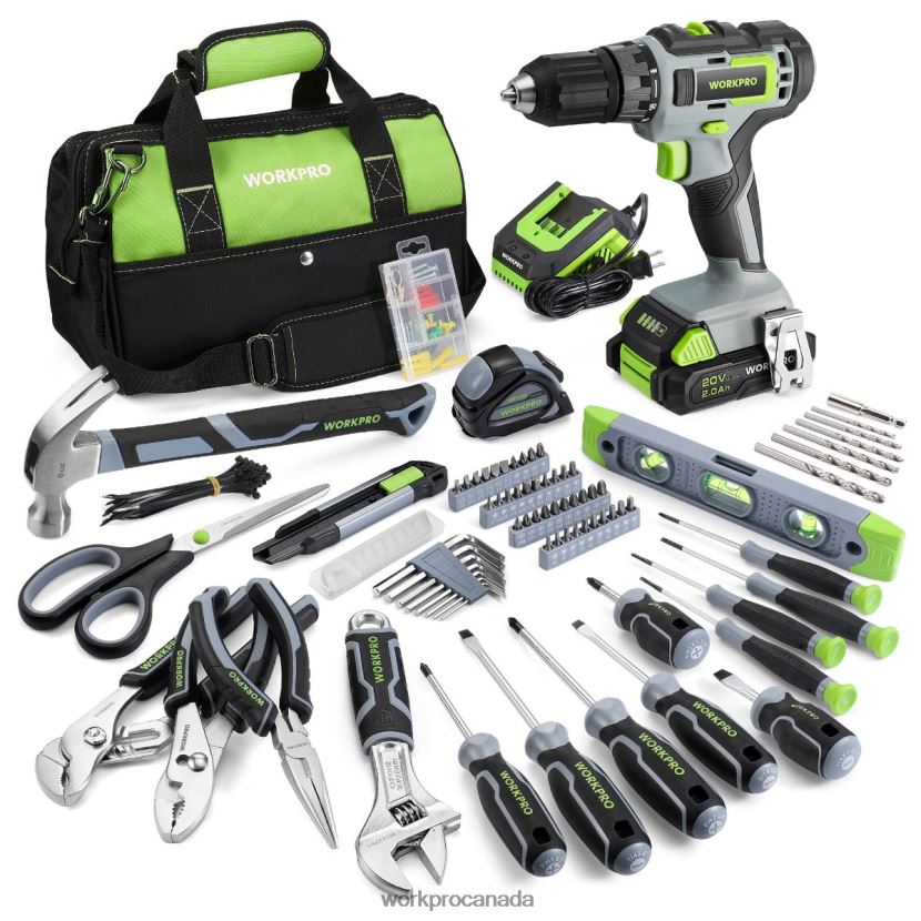 Pink/Grey WORKPRO 157-Piece Cordless Drill Combo Kit with 20V Cordless Lithium-ion Tool ZNRDXV259