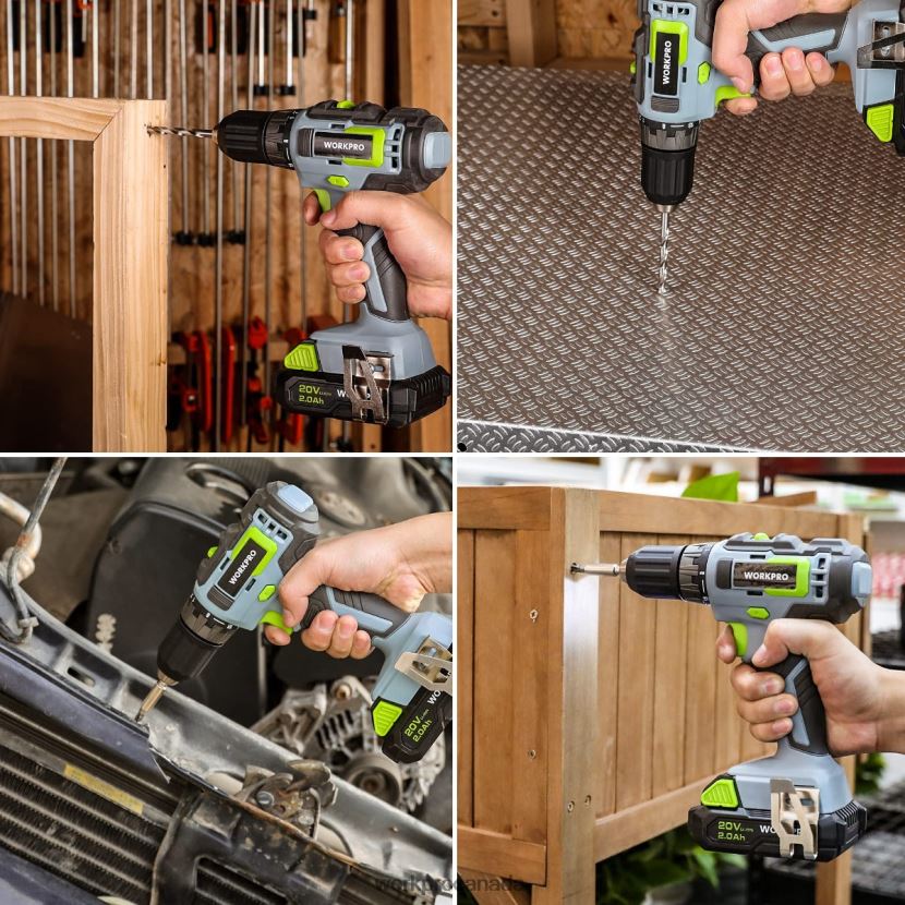 Pink/Grey WORKPRO 157-Piece Cordless Drill Combo Kit with 20V Cordless Lithium-ion Tool ZNRDXV259