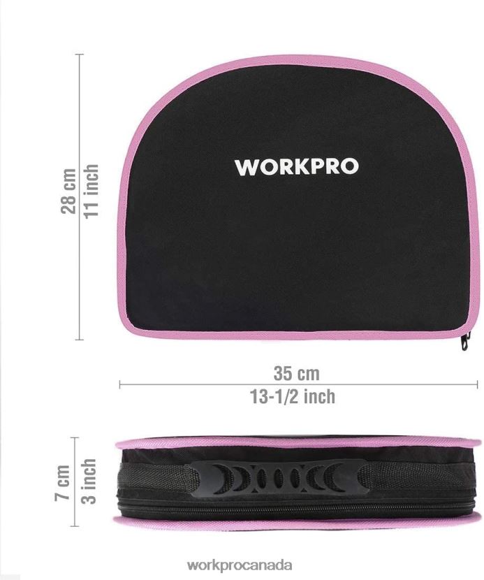 Pink WORKPRO 103 Pcs Tool Kit with Easy Carrying Round Pouch Perfect for DIY Home Maintenance Tool ZNRDXV248