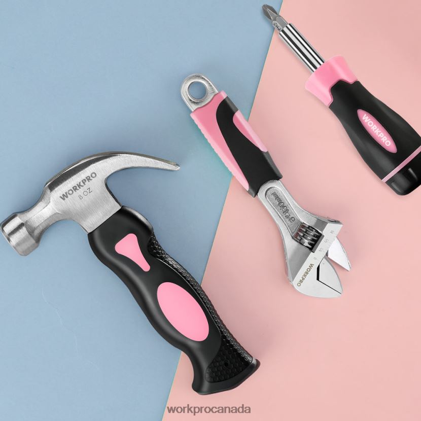 Pink WORKPRO 10 Pcs Household Tools Kit for Women with Screwdriver Bits Holder Set Tool ZNRDXV243