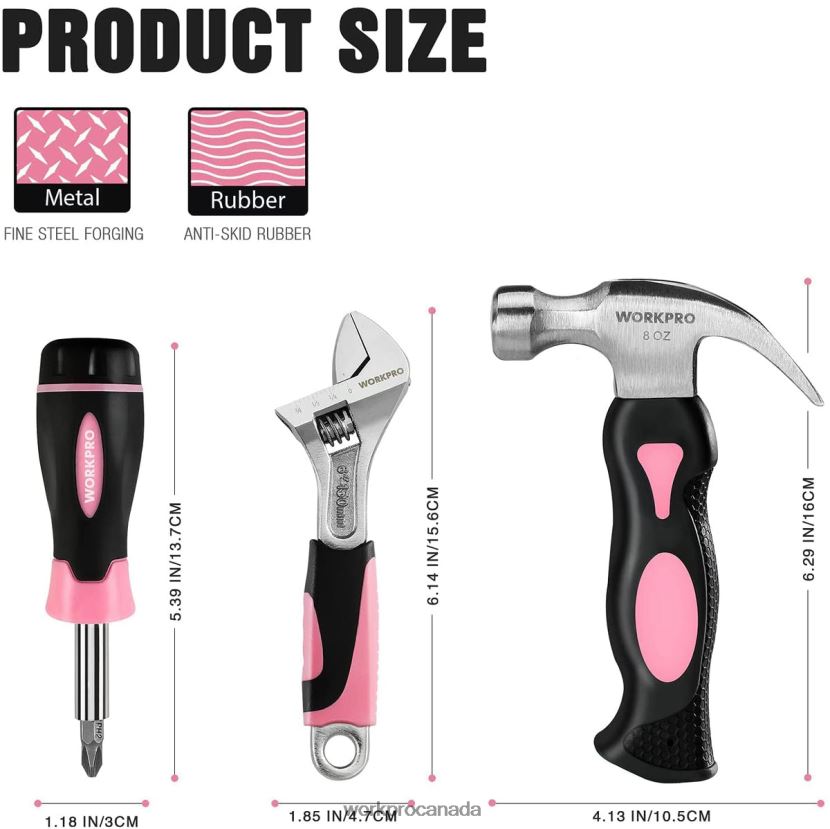 Pink WORKPRO 10 Pcs Household Tools Kit for Women with Screwdriver Bits Holder Set Tool ZNRDXV243
