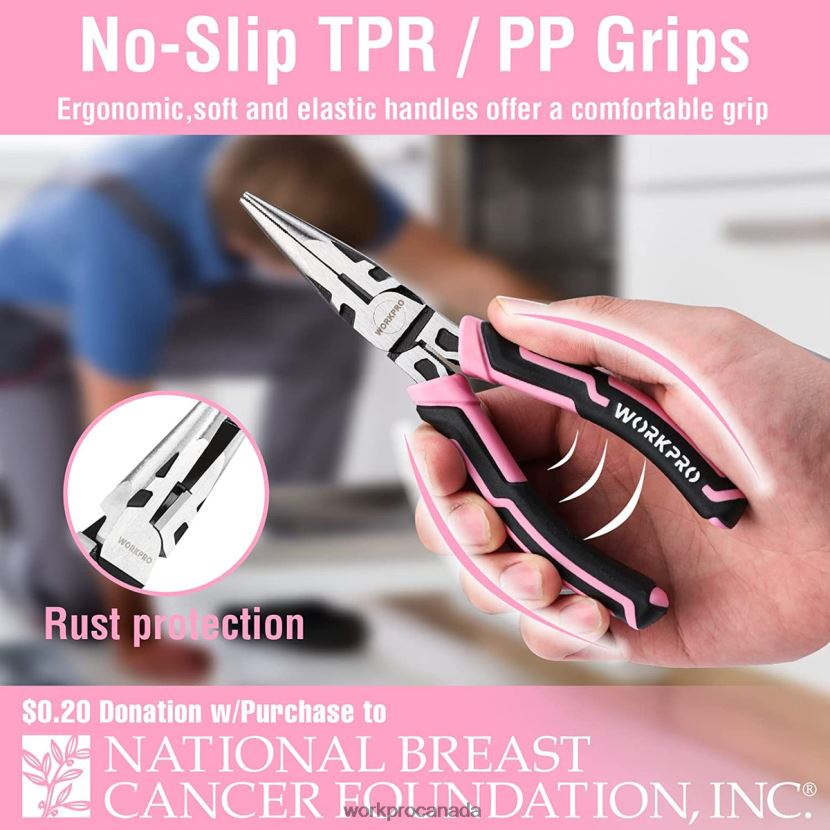 Pink WORKPRO 4 Pcs Pliers Set Tool ZNRDXV251