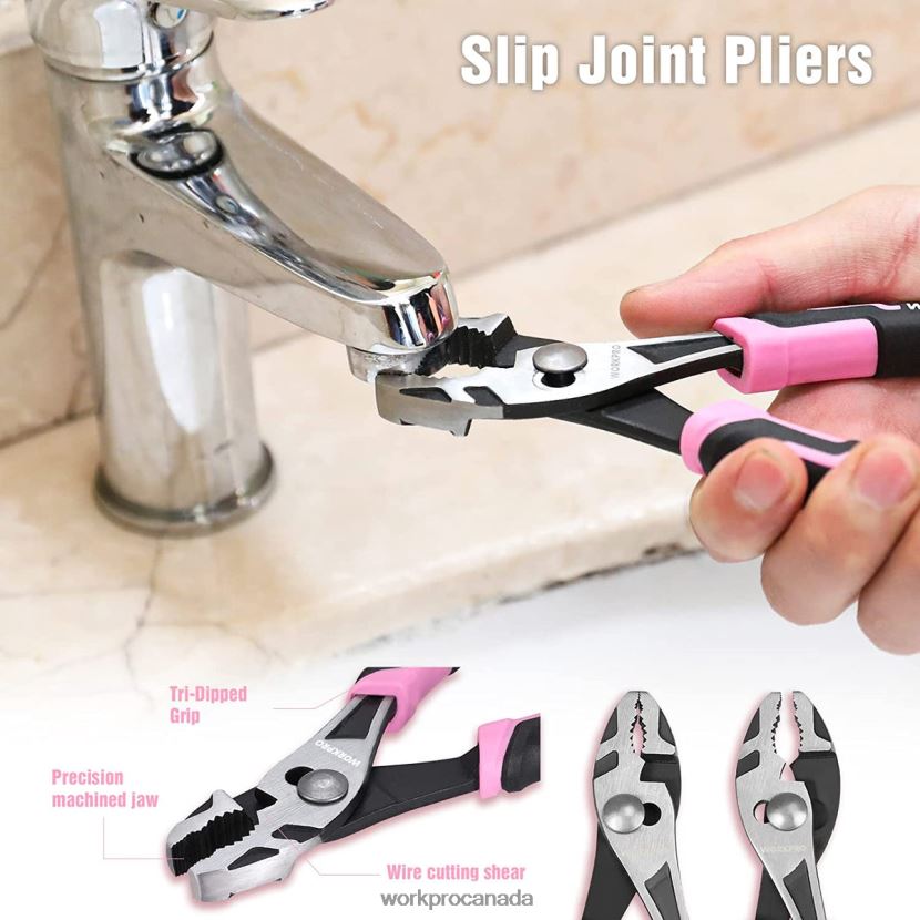 Pink WORKPRO 4 Pcs Pliers Set Tool ZNRDXV251