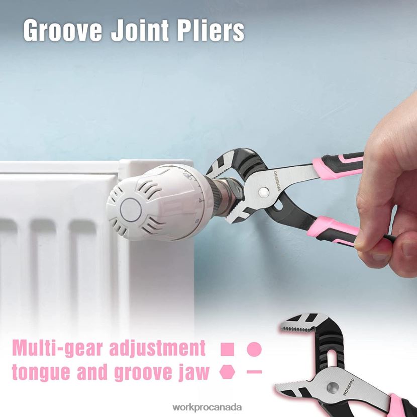 Pink WORKPRO 4 Pcs Pliers Set Tool ZNRDXV251