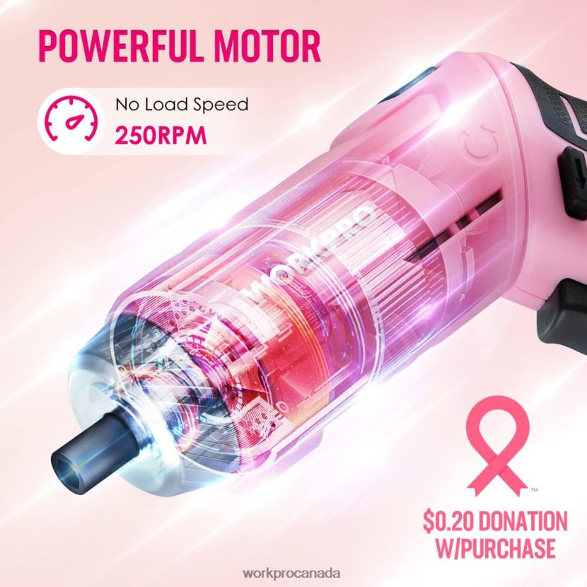 Pink WORKPRO 75 Pcs Tools Set, 3.7V Rotatable Cordless Screwdriver, and Household Tool Kit Tool ZNRDXV260