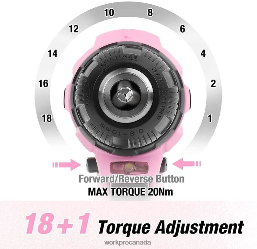 Pink WORKPRO Cordless Drill Driver Set 12V Electric Screwdriver Driver Tool Kit for Women Tool ZNRDXV263