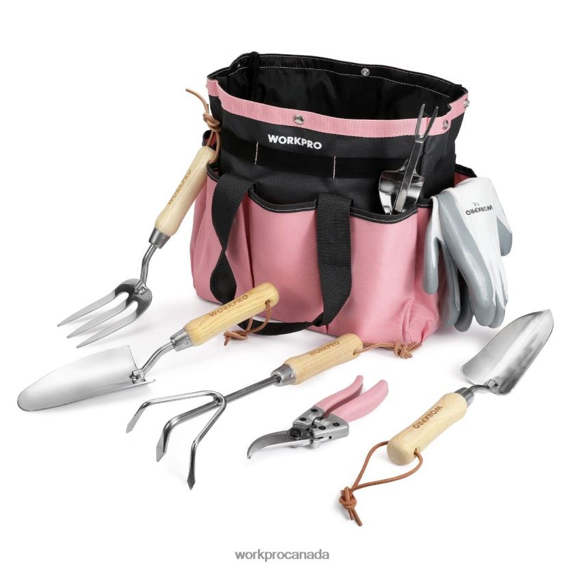 Pink WORKPRO Garden Tools 7 Pcs Set, Stainless Steel Heavy Duty Gardening Tools Tool ZNRDXV252