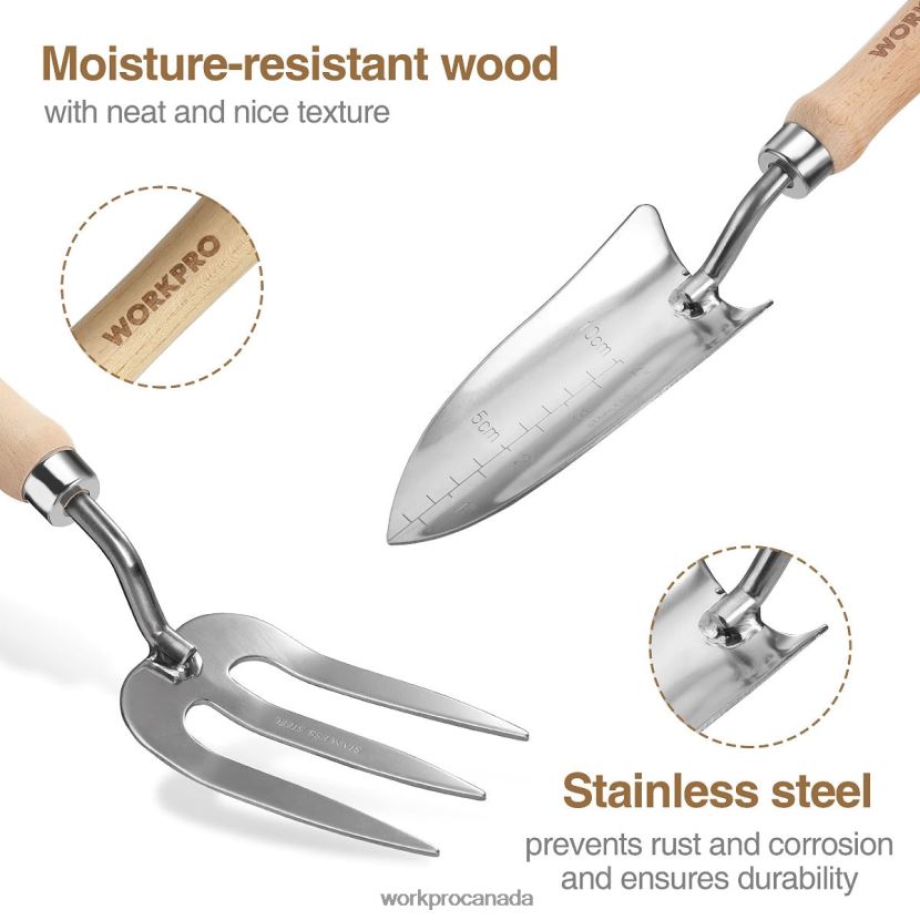 Pink WORKPRO Garden Tools 7 Pcs Set, Stainless Steel Heavy Duty Gardening Tools Tool ZNRDXV252