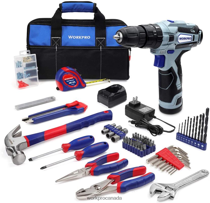 Useful WORKPRO 12V Cordless Drill and Home Tool Kit, 177 Pcs Combo Kit with Tool Bag Tool ZNRDXV171