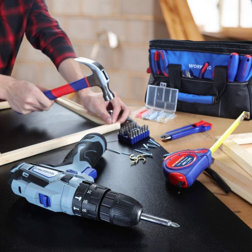 Useful WORKPRO 12V Cordless Drill and Home Tool Kit, 177 Pcs Combo Kit with Tool Bag Tool ZNRDXV171