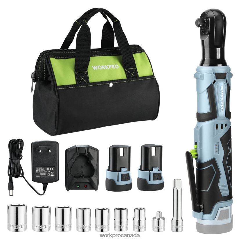 Useful WORKPRO Cordless Electric Ratchet Wrench, 12V 40 Ft-lbs Electric Ratchet Wrench 9 Pcs Set Tool ZNRDXV227