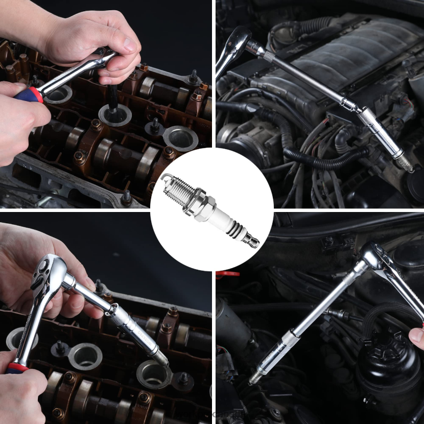 Helpful WORKPRO 3 Pcs-14mm Thin Wall Socket with 6- and 10-inch ExtensionsMagnetic Swivel Spark Plug Socket Set Tool ZNRDXV143