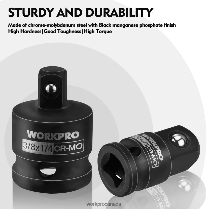 Helpful WORKPRO 4 Piece-Impact Driver Socket Adapter and Reducer Set, Wrench Conversion Kit Tool ZNRDXV94