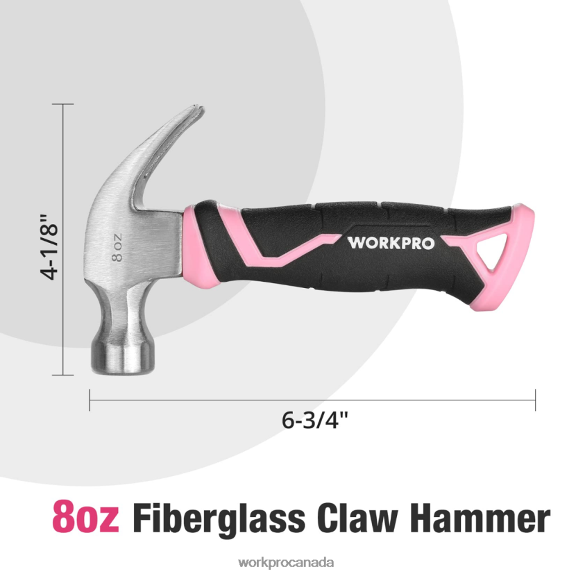 Helpful WORKPRO 8 oz Claw Hammer with Fiberglass Handle Tool ZNRDXV254