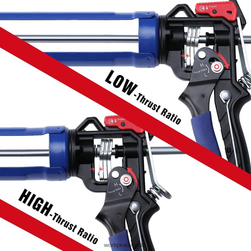Helpful WORKPRO Adjustable Thrust Ratio Caulking Gun for Standard Caulk tubes Tool ZNRDXV135