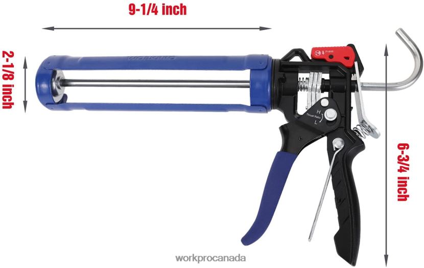 Helpful WORKPRO Adjustable Thrust Ratio Caulking Gun for Standard Caulk tubes Tool ZNRDXV135