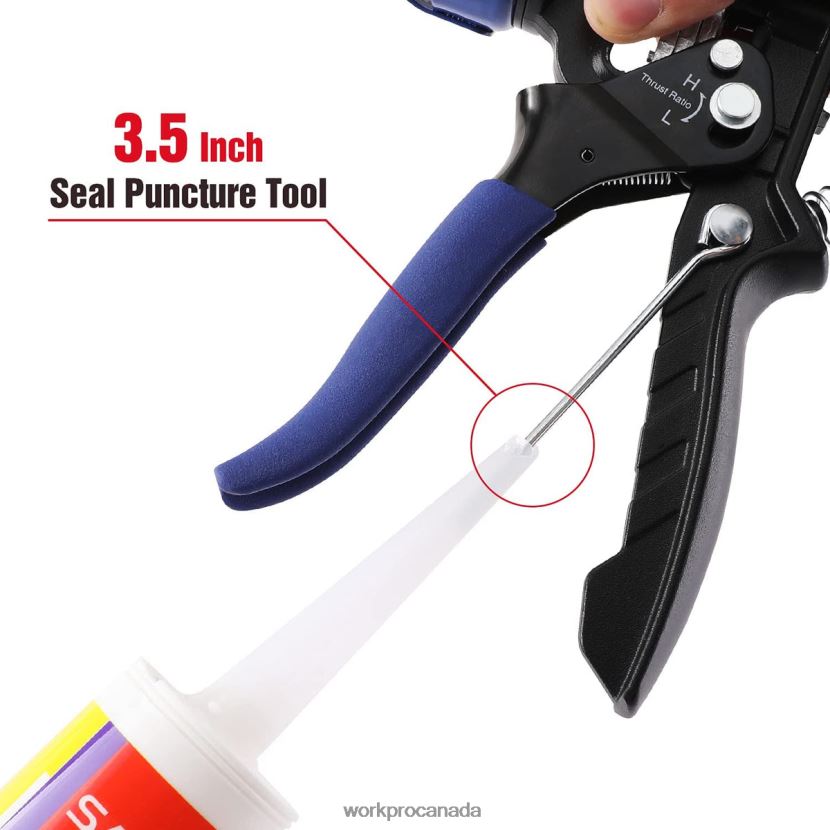 Helpful WORKPRO Adjustable Thrust Ratio Caulking Gun for Standard Caulk tubes Tool ZNRDXV135