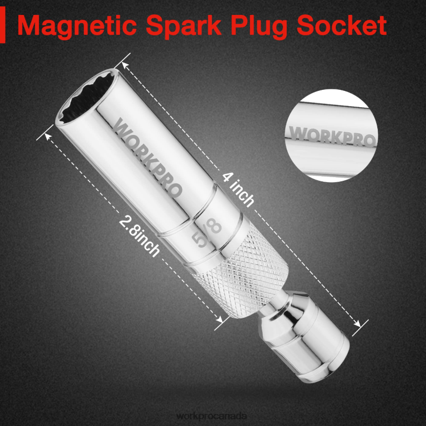 Helpful WORKPRO Magnetic Swivel Spark Plug With Thin Wall Socket Tool ZNRDXV147