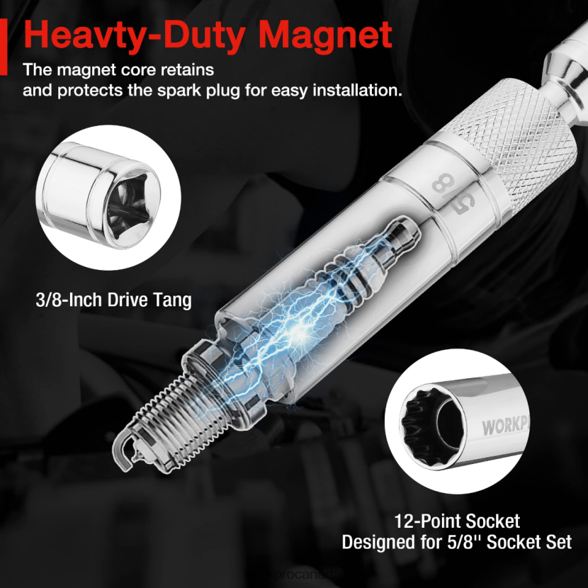 Helpful WORKPRO Magnetic Swivel Spark Plug With Thin Wall Socket Tool ZNRDXV147