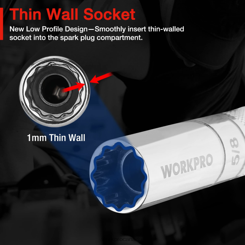 Helpful WORKPRO Magnetic Swivel Spark Plug With Thin Wall Socket Tool ZNRDXV147