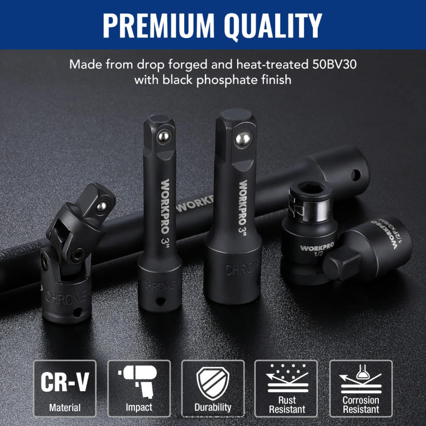 Morden WORKPRO 18 Pcs Drive Tool Accessory Set Tool ZNRDXV137