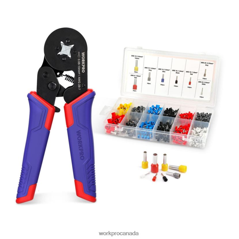 Morden WORKPRO Ferrule Crimping Tool Kit, AWG 28-7 Self-adjustable Ratchet Wire Crimping Tool Tool ZNRDXV161