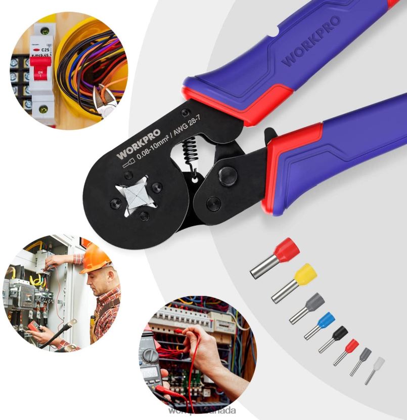 Morden WORKPRO Ferrule Crimping Tool Kit, AWG 28-7 Self-adjustable Ratchet Wire Crimping Tool Tool ZNRDXV161