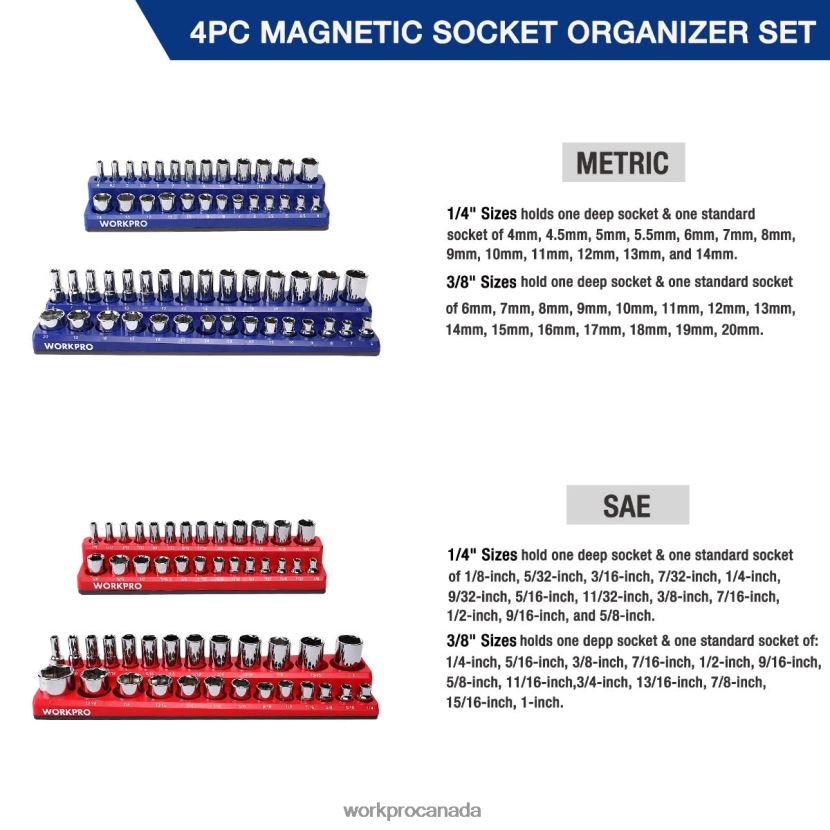 Morden WORKPRO Magnetic Receptacle Organizer Set of 4 Tool ZNRDXV134