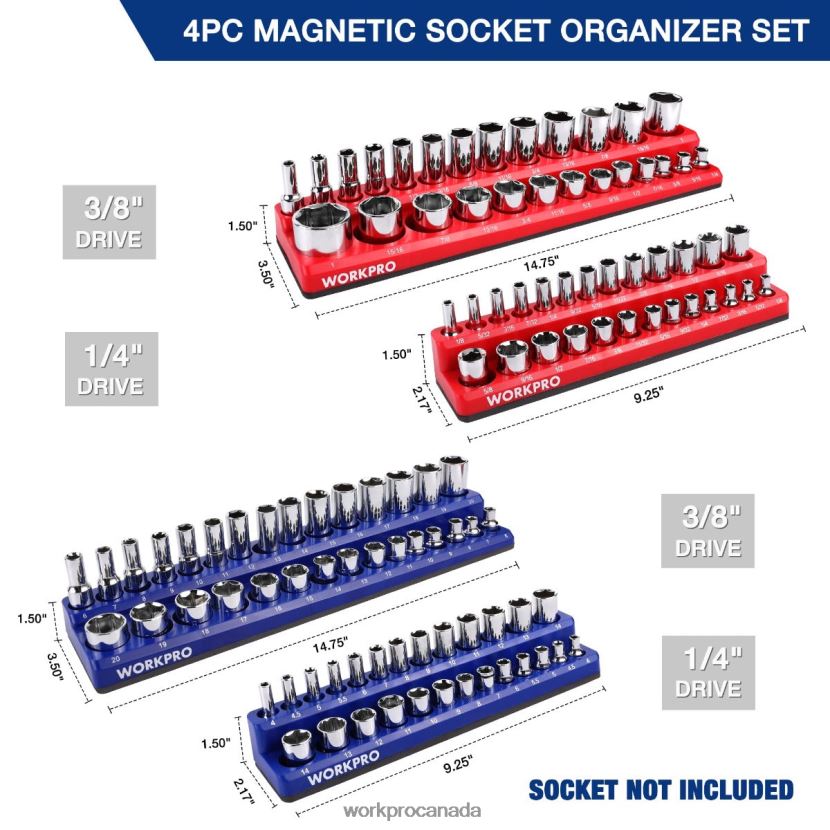 Morden WORKPRO Magnetic Receptacle Organizer Set of 4 Tool ZNRDXV134