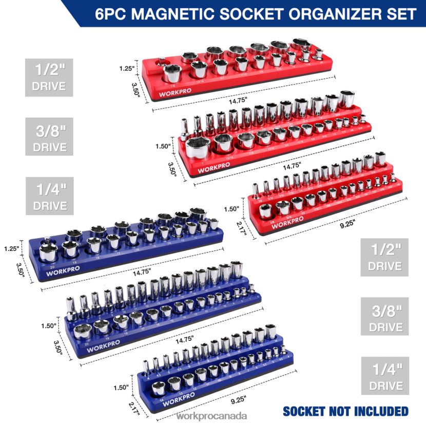 Morden WORKPRO Magnetic Receptacle Organizer Set of 6 Tool ZNRDXV126