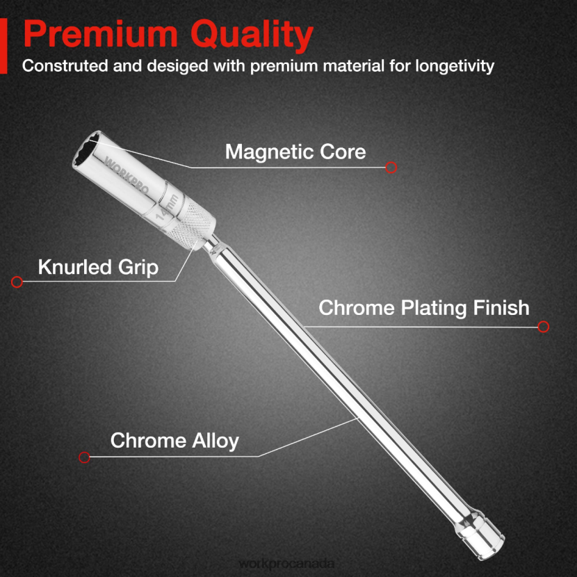 Morden WORKPRO Magnetic Swivel Spark Plug With Thin Wall Socket Tool ZNRDXV144