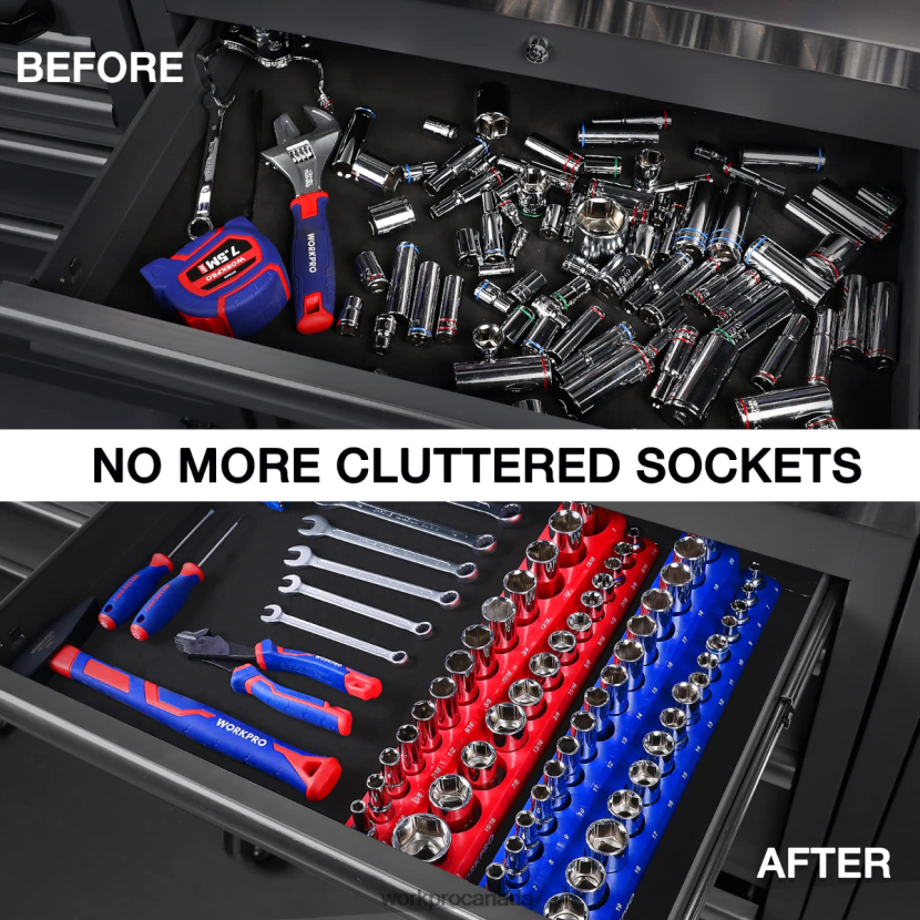 New WORKPRO Magnetic Socket Organizer Set Tool ZNRDXV131